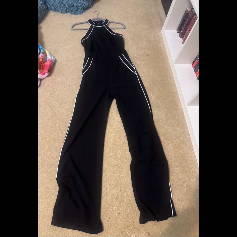 Lulu's Black Jumpsuit with White Trim